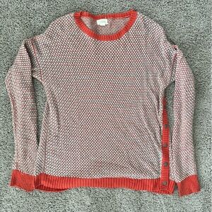 Caslon Orange Gray Sweater Size L